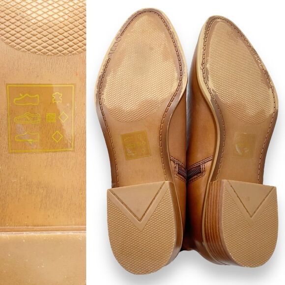 Aldo Reravia Cognac Leather Ankle Bootie Low Heel Fashion Boot Women’s Size 9 - Picture 15 of 16